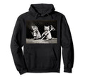 Old Farmer Kitten Black And White Photo Hoodie - Unique Graphic Men Women - T-Shirt, Sweatshirt, Hoodie