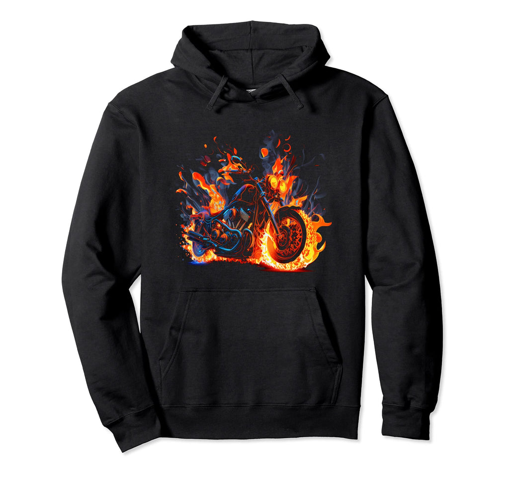 Motorcycle Biker Flames Sportster Hoodie - Streetwear Style Unisex - T-Shirt, Sweatshirt, Hoodie