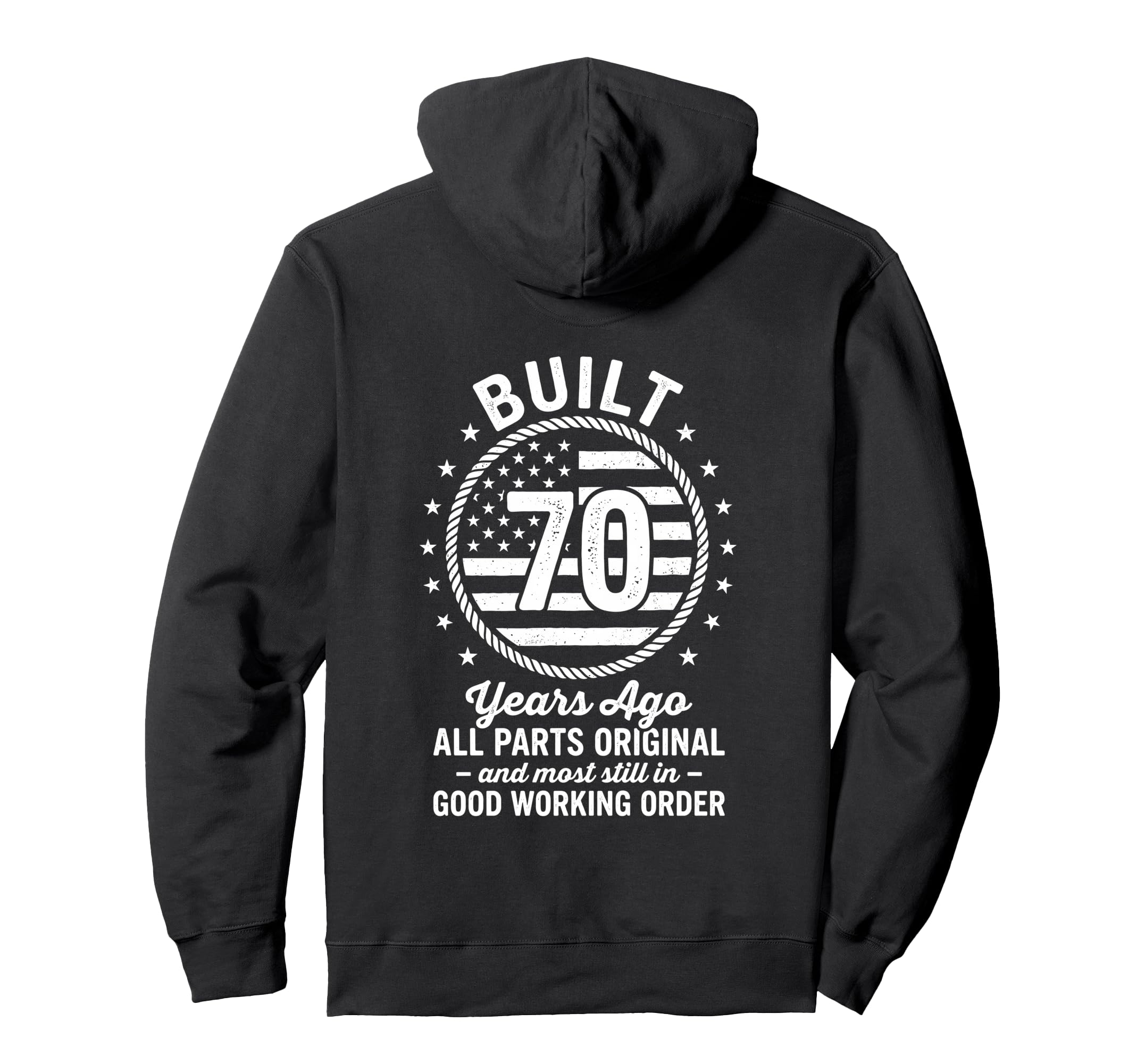 Built 70 Years Ago All Parts Original Hoodie - Graphic Print Men Women - T-Shirt, Sweatshirt, Hoodie