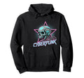 Cyberpunk Skull 80S Synthwave Sci Fi Hoodie - Novelty Apparel Men Women - T-Shirt, Sweatshirt, Hoodie