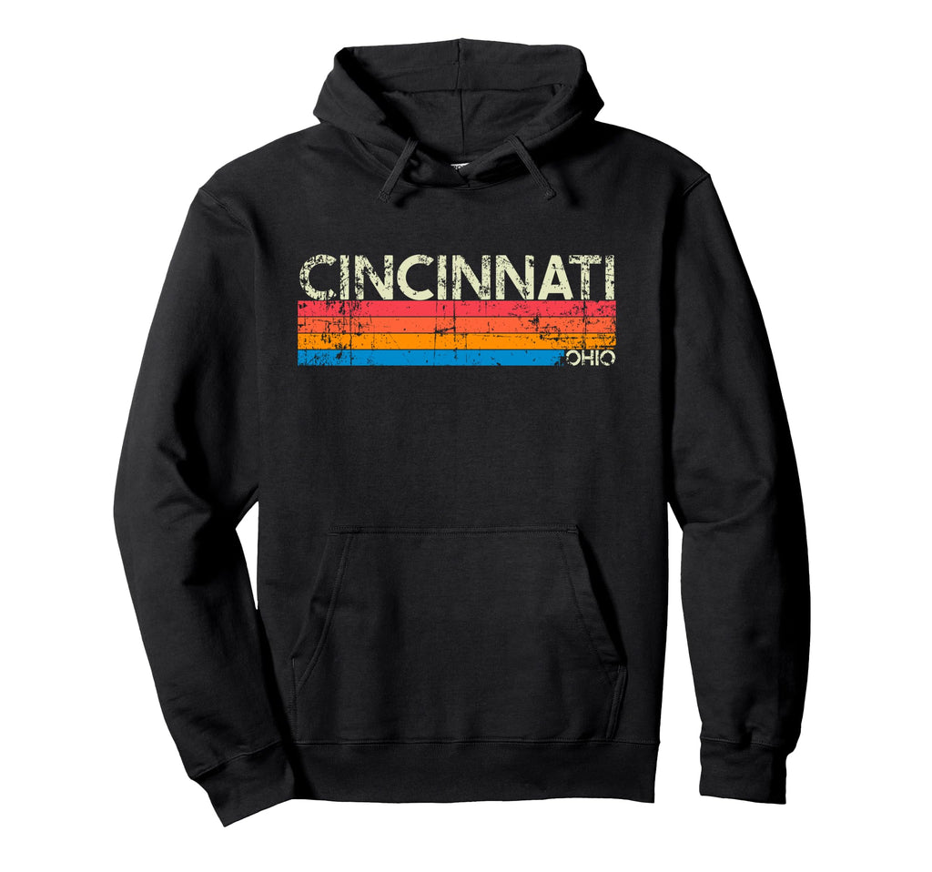Cincinnati Ohio Distressed Souvenir Hoodie - Fun Novelty Design Men Women - T-Shirt, Sweatshirt, Hoodie