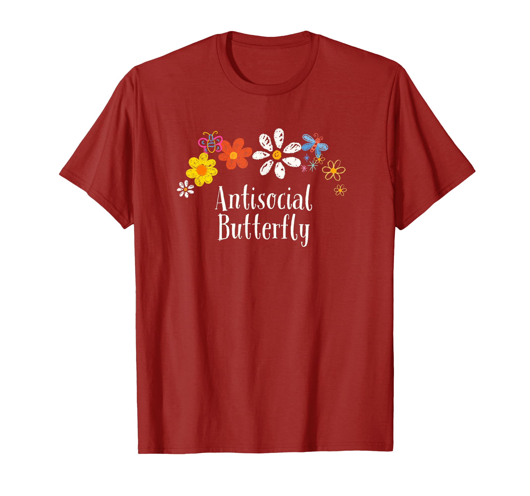 Flowers Drawing Antisocial T-Shirt - Casual Everyday Wear for Adults - T-Shirt, Sweatshirt, Hoodie