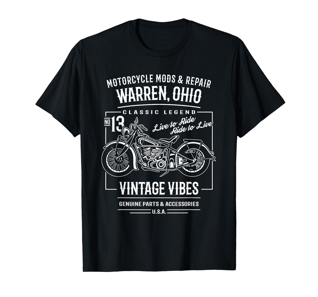 Warren Oh Usa Motorcycle T-Shirt - Novelty Apparel for Adults - T-Shirt, Sweatshirt, Hoodie