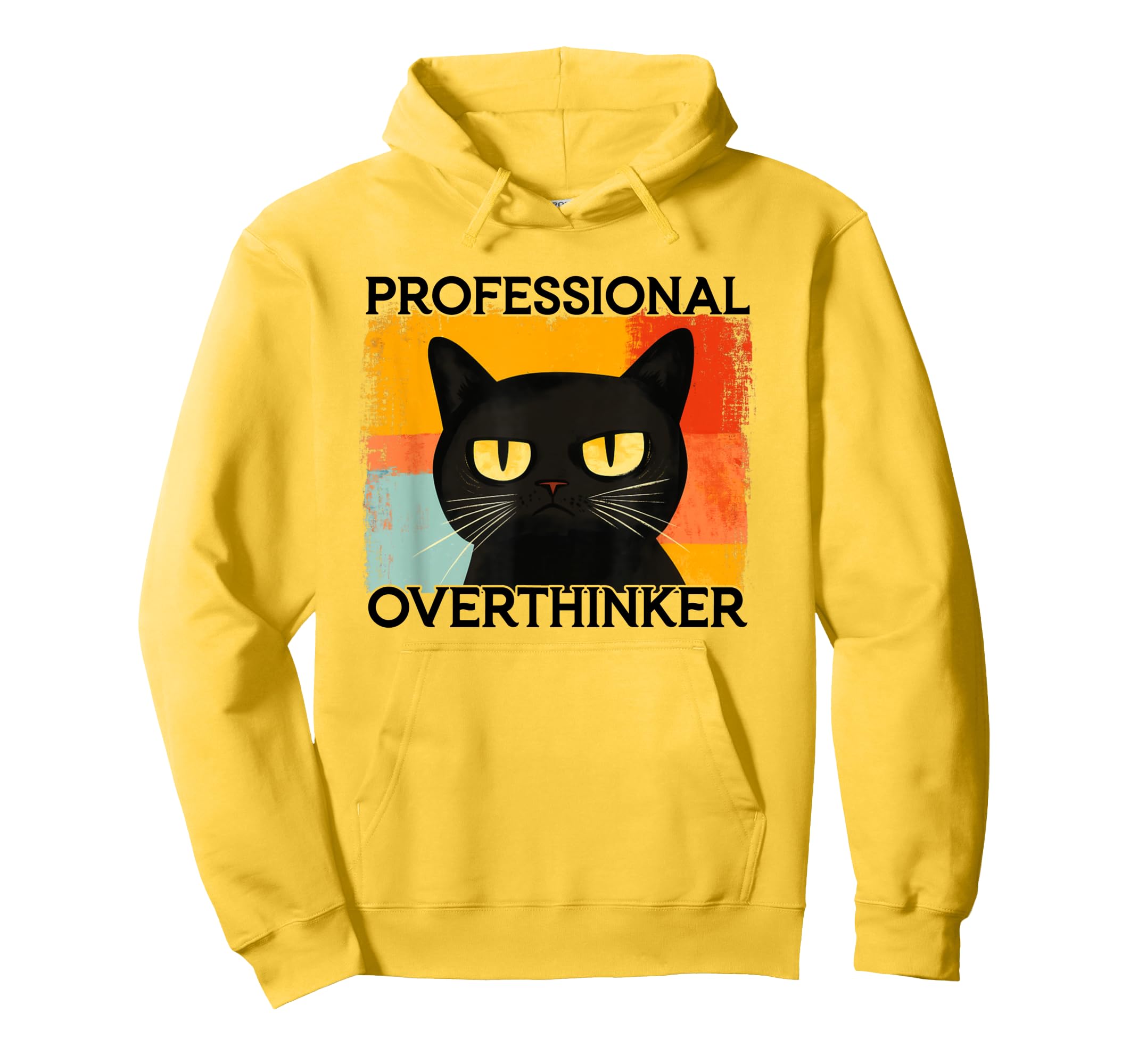 Funny Silly Cat Professional Hoodie - Trendy Graphic for Adults - T-Shirt, Sweatshirt, Hoodie