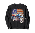 Patriotic Motorcycle American Flag Sweatshirt - Novelty Apparel Men Women - T-Shirt, Sweatshirt, Hoodie