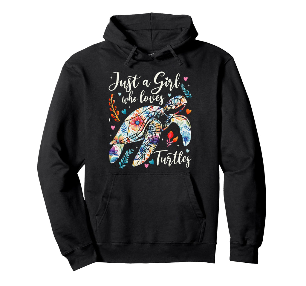 Just Who Loves Turtles Floral Sea Hoodie - Aesthetic Graphic Men Women - T-Shirt, Sweatshirt, Hoodie