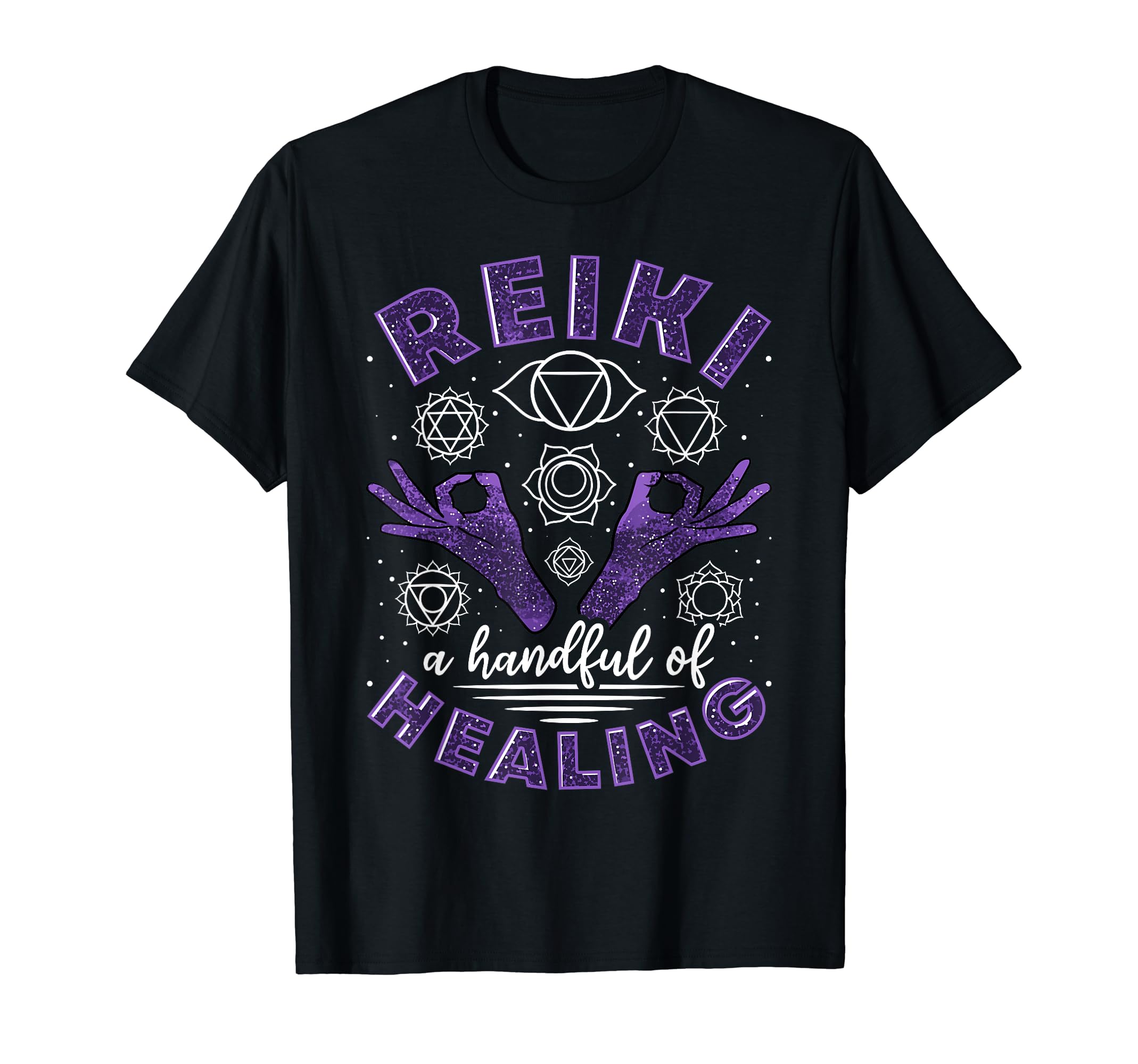 Reiki Handful Healing Meditation Chakra T-Shirt - Graphic Print Men Women - T-Shirt, Sweatshirt, Hoodie