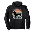 Dachshund Silhouette 60S 70S Weiner Dog Hoodie - Novelty Apparel Men Women - T-Shirt, Sweatshirt, Hoodie