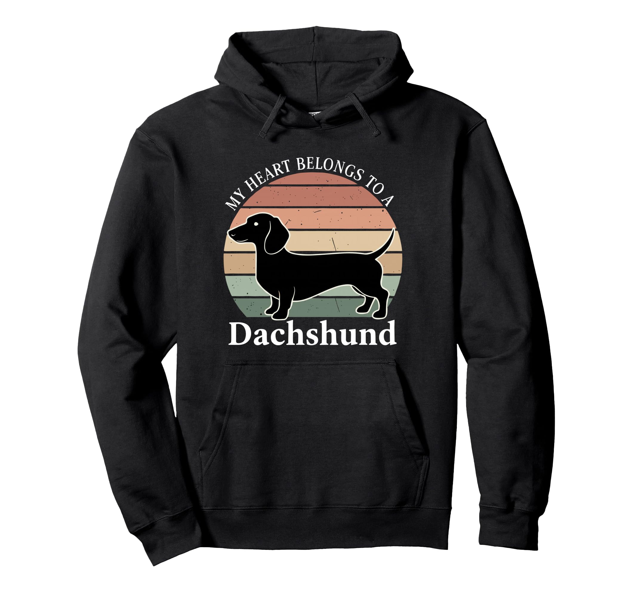 Dachshund Silhouette 60S 70S Weiner Dog Hoodie - Novelty Apparel Men Women - T-Shirt, Sweatshirt, Hoodie
