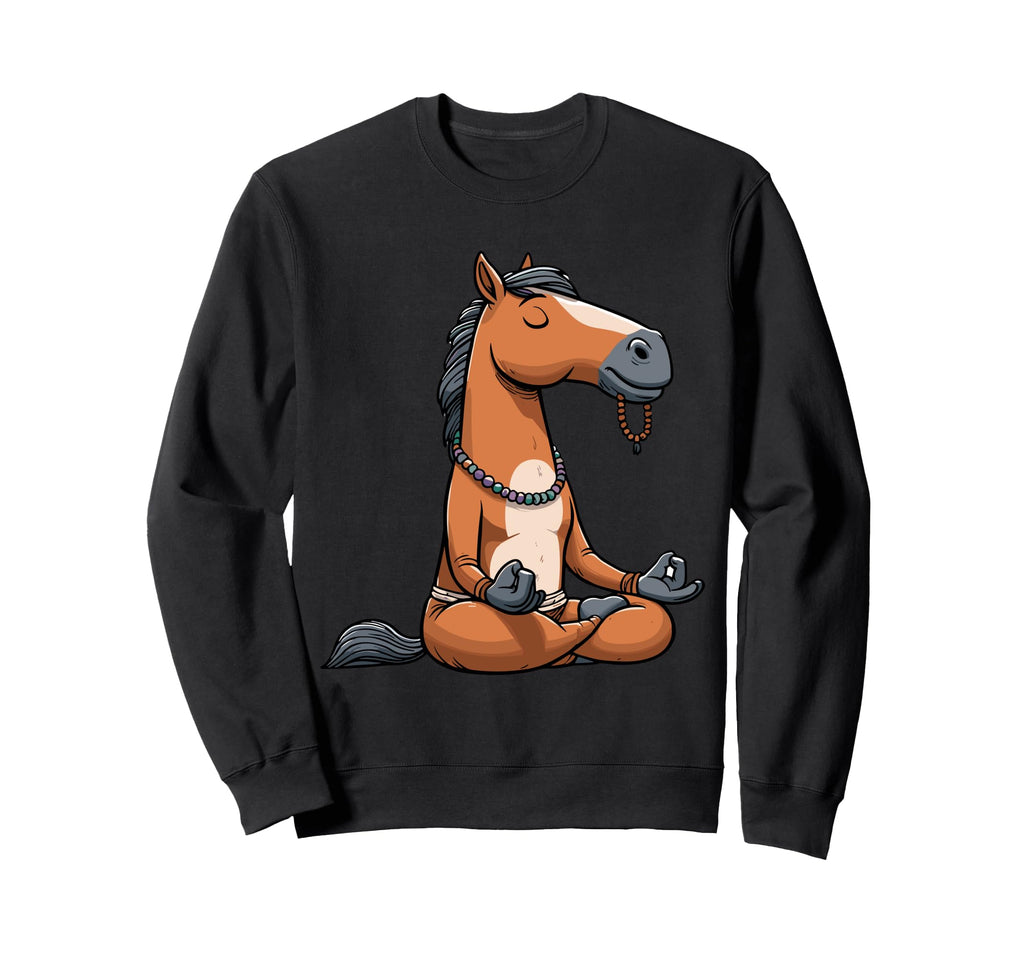 Meditation Horse Yoga Pose Relaxing Sweatshirt - Unique Graphic Unisex - T-Shirt, Sweatshirt, Hoodie