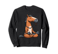 Meditation Horse Yoga Pose Relaxing Sweatshirt - Unique Graphic Unisex - T-Shirt, Sweatshirt, Hoodie