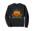 Meditation Pumpkin Yoga Pose Sweatshirt - Minimalist Print for Adults - T-Shirt, Sweatshirt, Hoodie