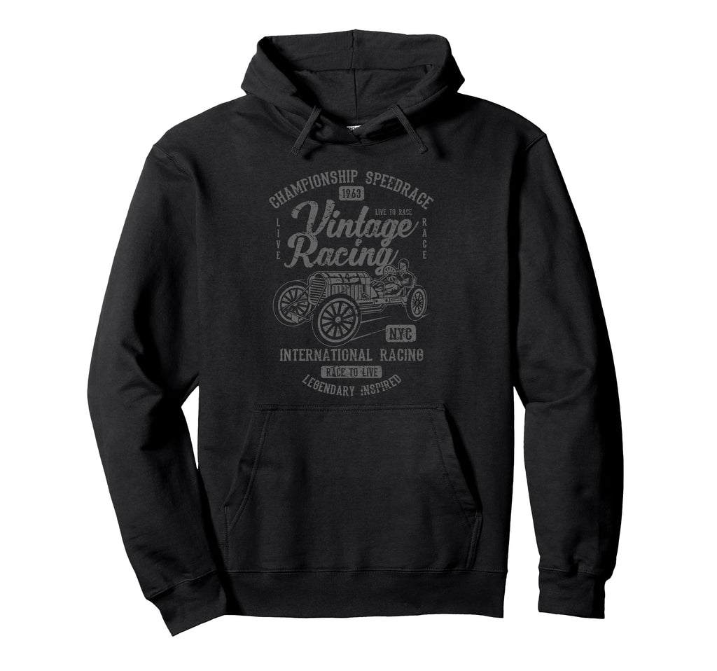 Racing Automotive Nostalgia Distressed Hoodie - Novelty Apparel Men Women - T-Shirt, Sweatshirt, Hoodie