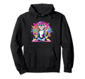 Cat Meditating Vaporwave 80S Synthwave Hoodie - Minimalist Print Unisex - T-Shirt, Sweatshirt, Hoodie