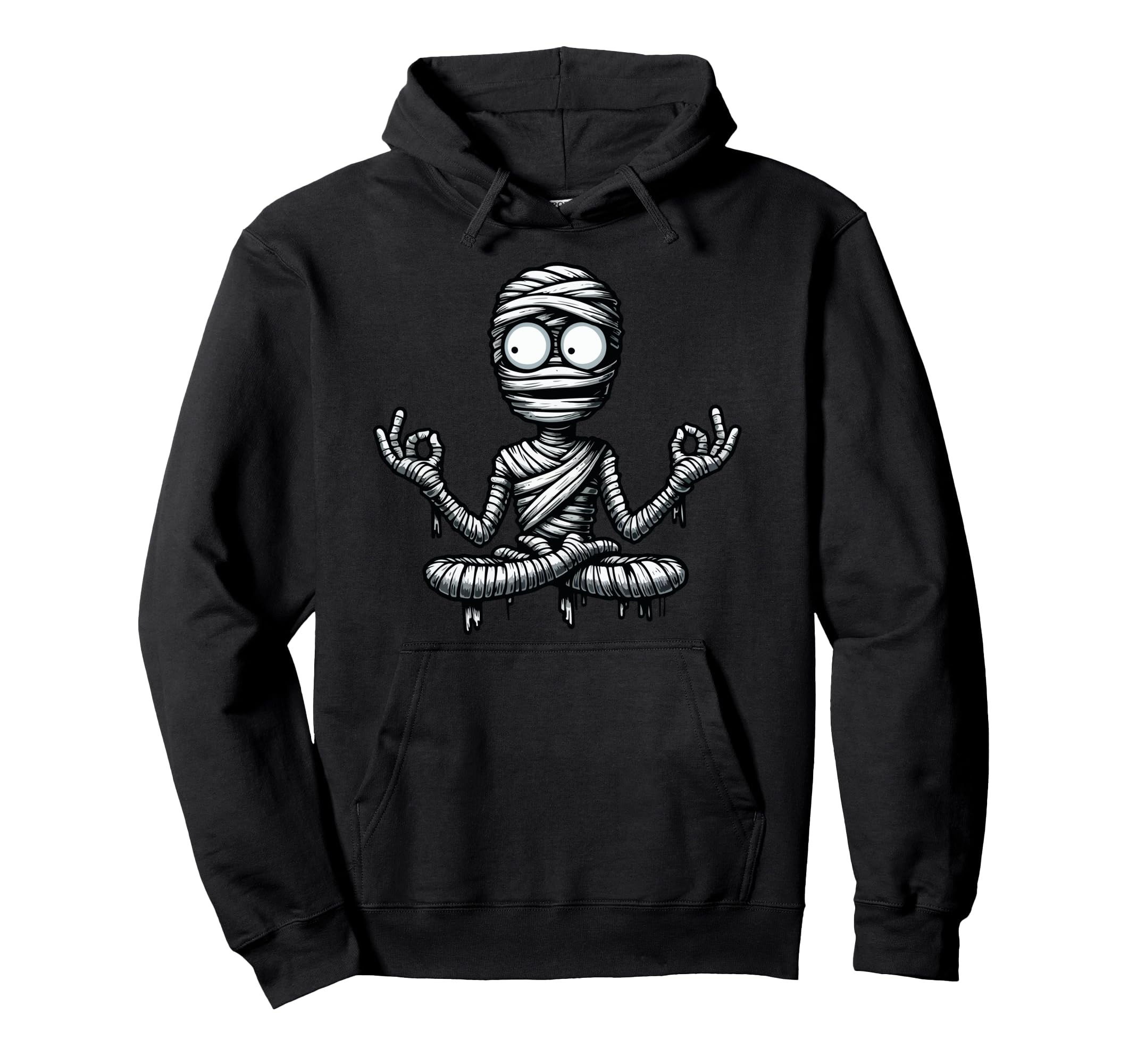 Meditation Mummy Yoga Pose Hoodie - Casual Everyday Wear Men Women - T-Shirt, Sweatshirt, Hoodie