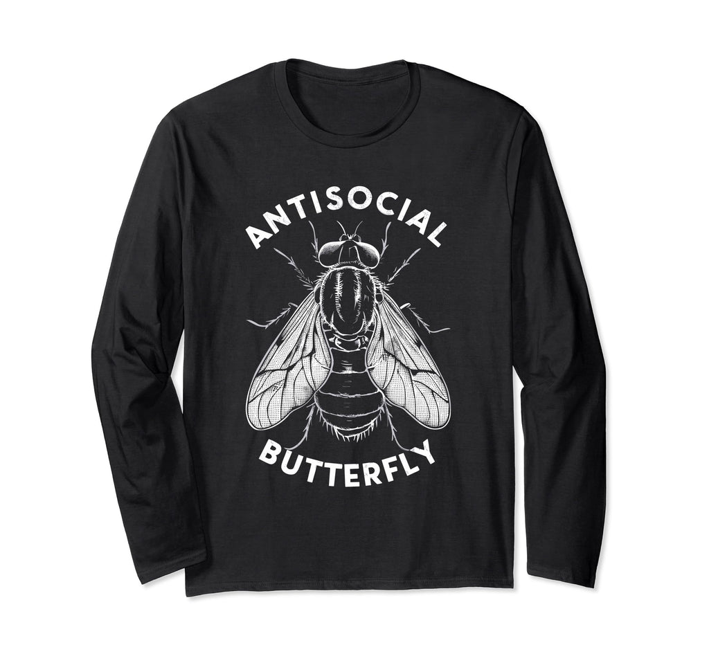 Antisocial Butterfly Housefly T-Shirt - Minimalist Print Men Women - T-Shirt, Sweatshirt, Hoodie