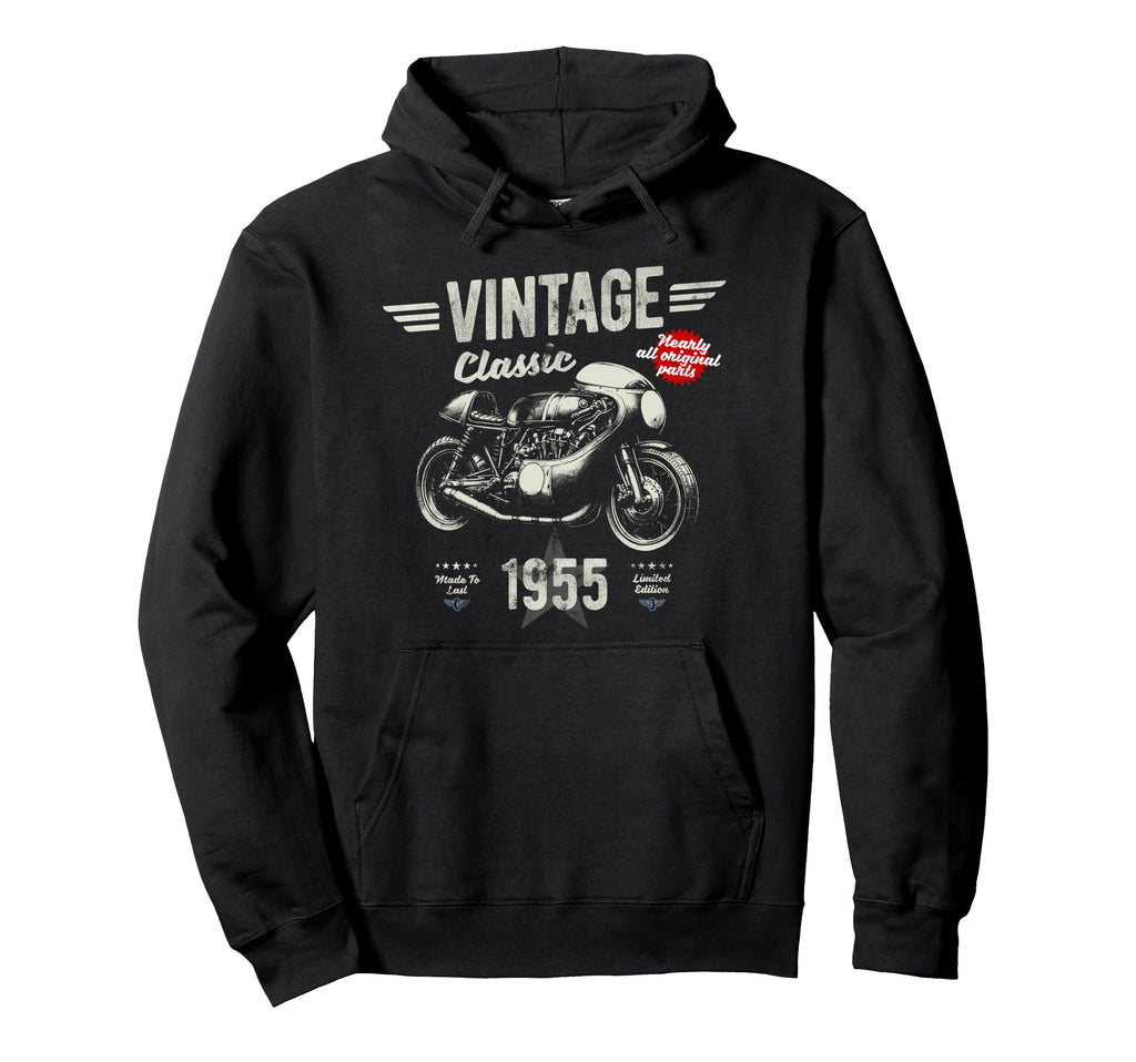 Born 1955 70Th Birthday Motorbike Hoodie - Casual Everyday Wear Men Women - T-Shirt, Sweatshirt, Hoodie