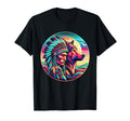 Native American Big Wolf 80S Synthwave T-Shirt - Novelty Apparel Unisex - T-Shirt, Sweatshirt, Hoodie