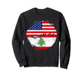Lebanese American Flag Roots Sweatshirt - Minimalist Print for Adults - T-Shirt, Sweatshirt, Hoodie
