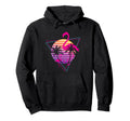 80S Flamingo Palm Sunset Synthwave Hoodie - Minimalist Print for Adults - T-Shirt, Sweatshirt, Hoodie