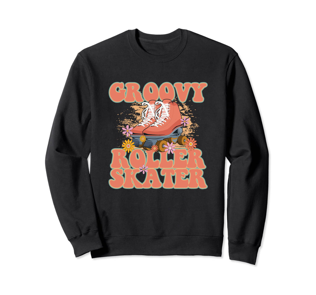 Groovy Roller Skates Skater 90S Sweatshirt - Aesthetic Graphic Unisex - T-Shirt, Sweatshirt, Hoodie
