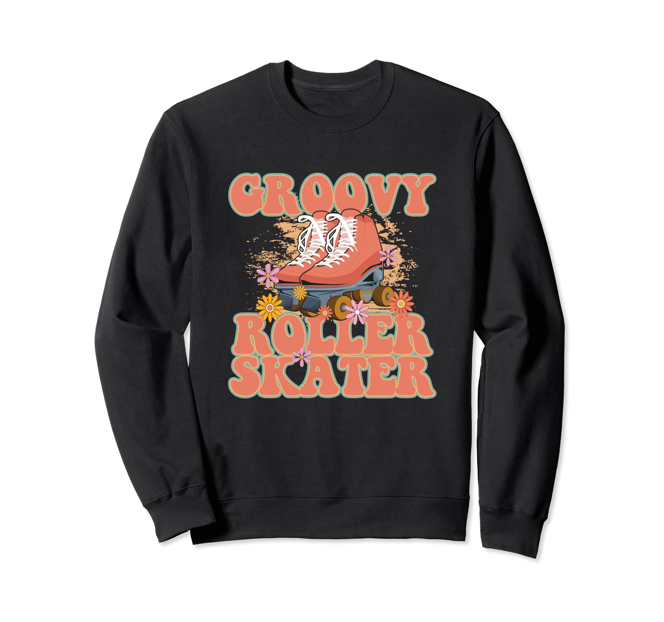 Groovy Roller Skates Skater 90S Sweatshirt - Aesthetic Graphic Unisex - T-Shirt, Sweatshirt, Hoodie