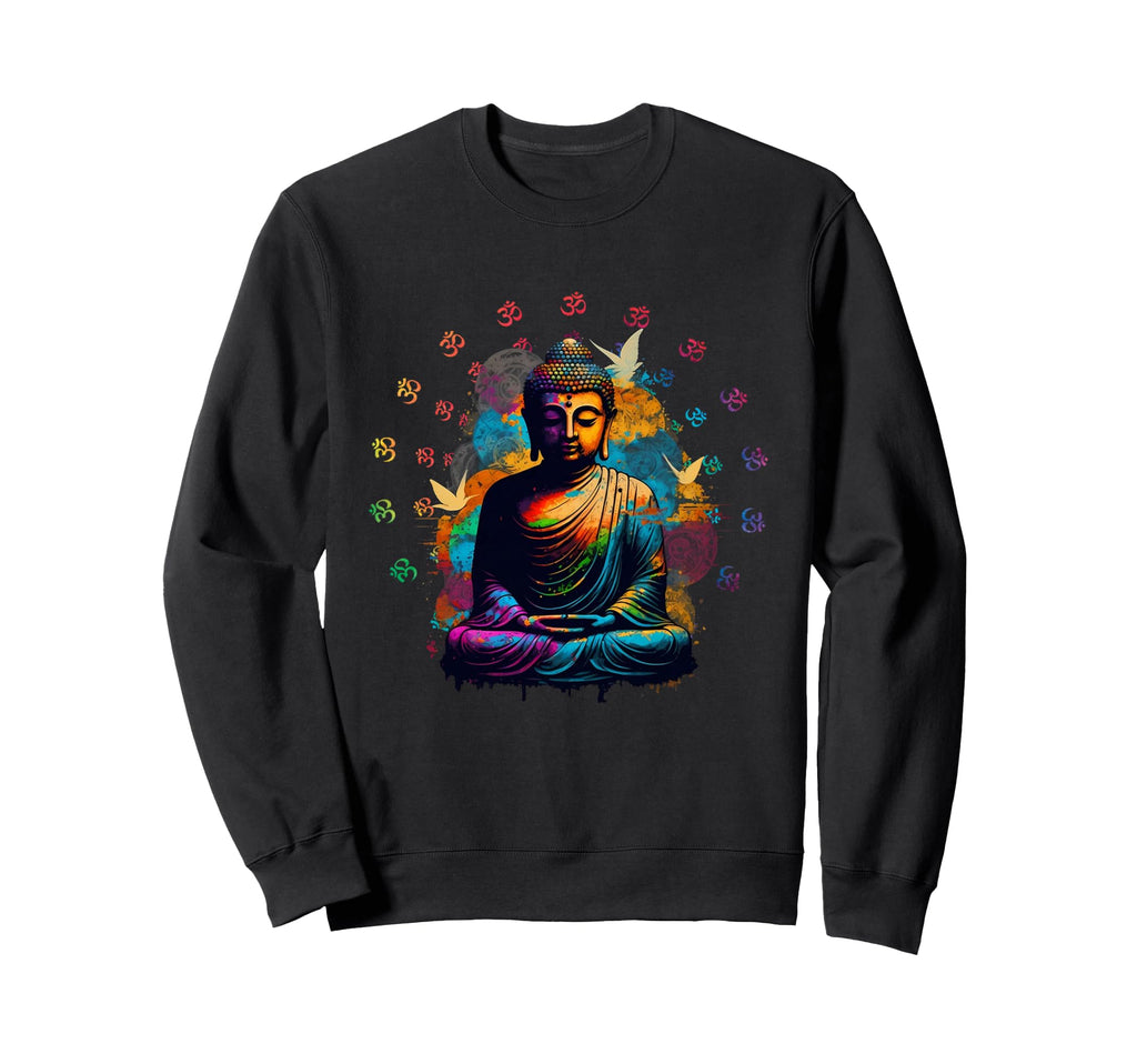 Buddha Statue Yoga Buddhist Zen Sweatshirt - Fun Novelty Design for Adults - T-Shirt, Sweatshirt, Hoodie
