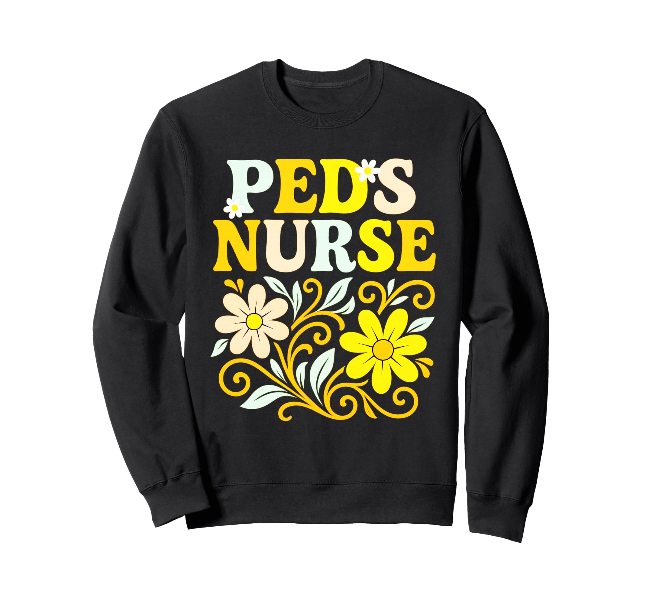 Peds Nurse Flowers Pastel Sweatshirt - Minimalist Print Men Women - T-Shirt, Sweatshirt, Hoodie