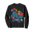 Roller Skating Skate Flower Floral Sweatshirt - Custom Art Print for Adults - T-Shirt, Sweatshirt, Hoodie