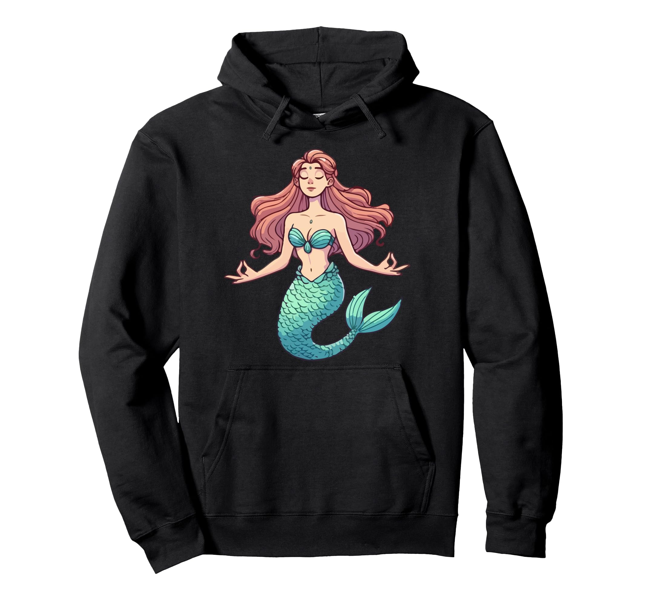 Meditation Mermaid Yoga Pose Relaxing Hoodie - Novelty Apparel Men Women - T-Shirt, Sweatshirt, Hoodie