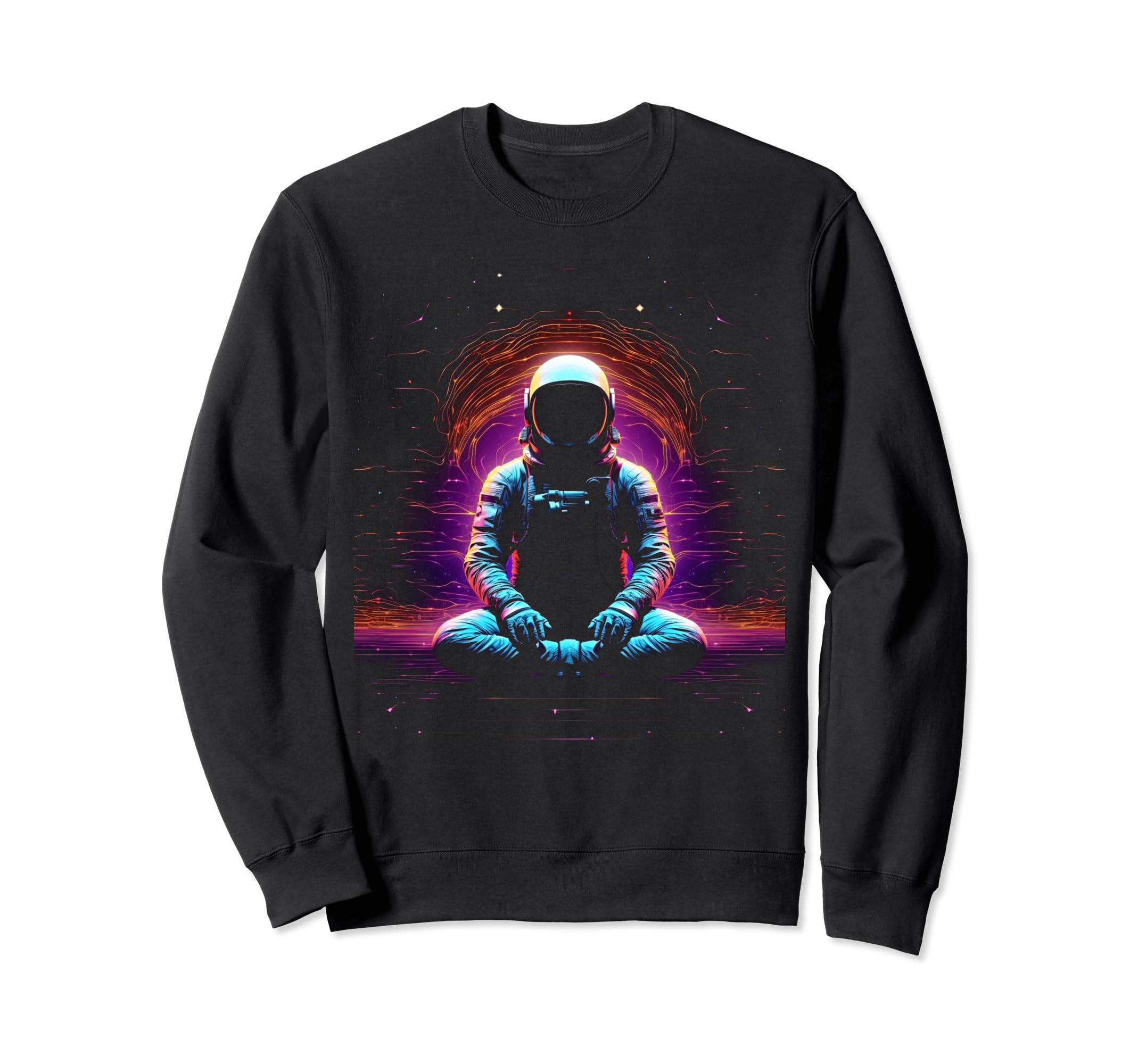 Synthwave Astronaut Cyberpunk 80S Sci Sweatshirt - Unique Graphic Unisex - T-Shirt, Sweatshirt, Hoodie