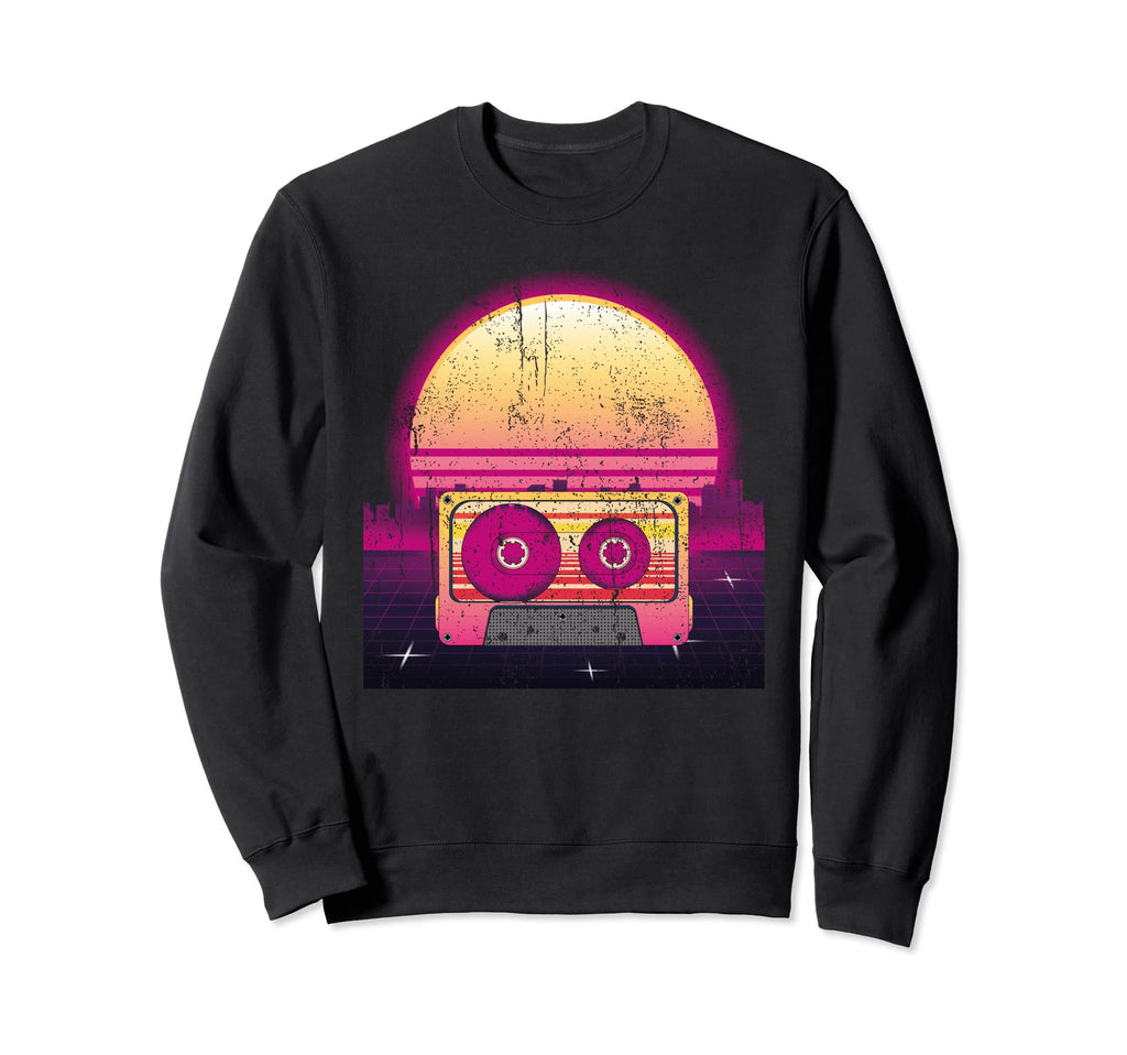Synthwave Aesthetic 80S Cassette Sweatshirt - Novelty Apparel for Adults - T-Shirt, Sweatshirt, Hoodie