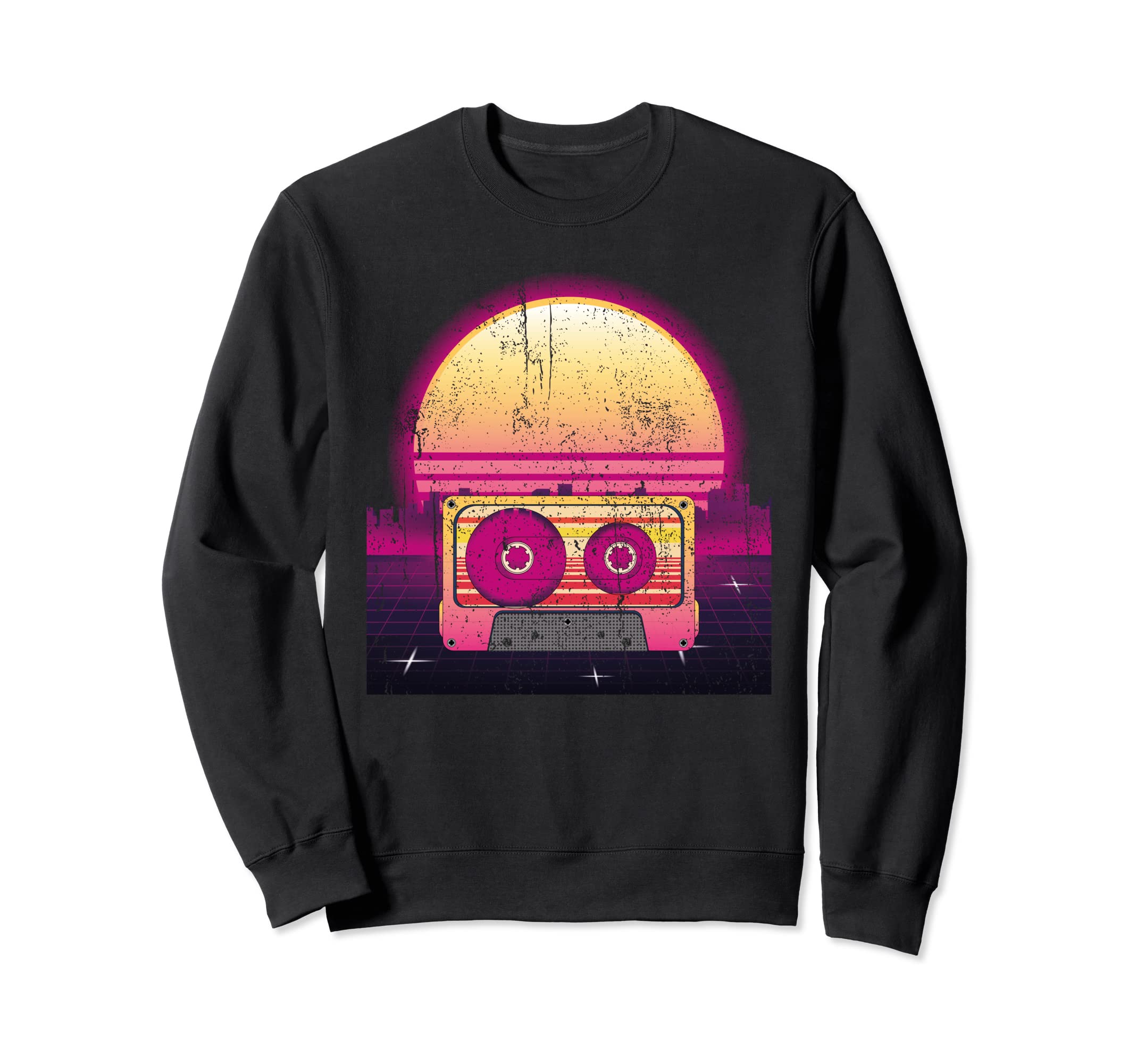 Synthwave Aesthetic 80S Cassette Sweatshirt - Novelty Apparel for Adults - T-Shirt, Sweatshirt, Hoodie