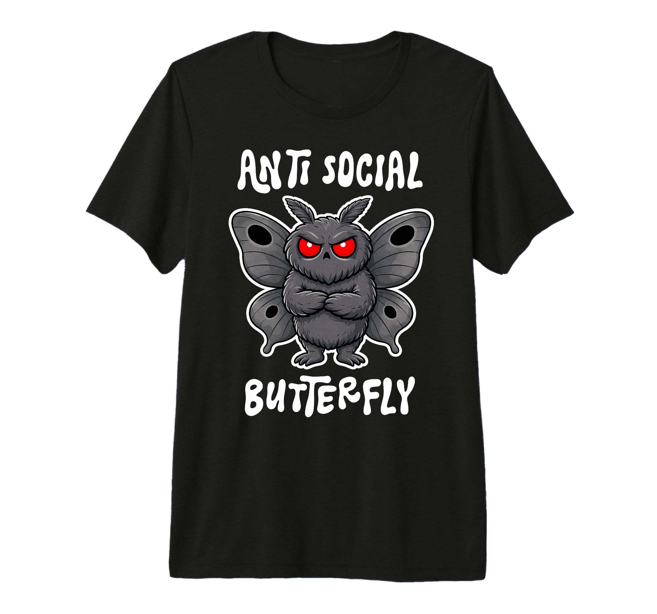Anti Social Butterfly Funny T-Shirt - Fun Novelty Design for Adults - T-Shirt, Sweatshirt, Hoodie