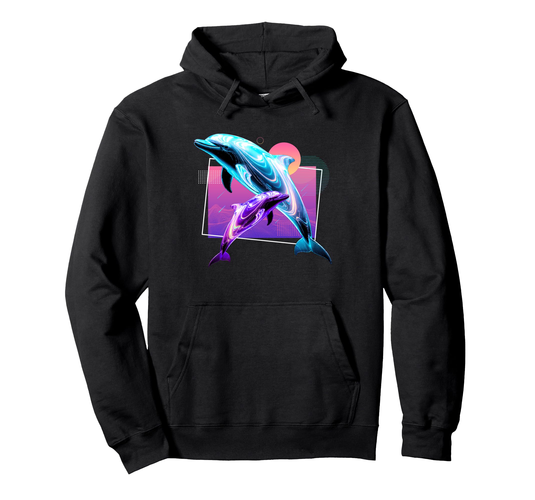 Dolphin Sea Life Wave Ocean Animal Hoodie - Fun Novelty Design Unisex - T-Shirt, Sweatshirt, Hoodie