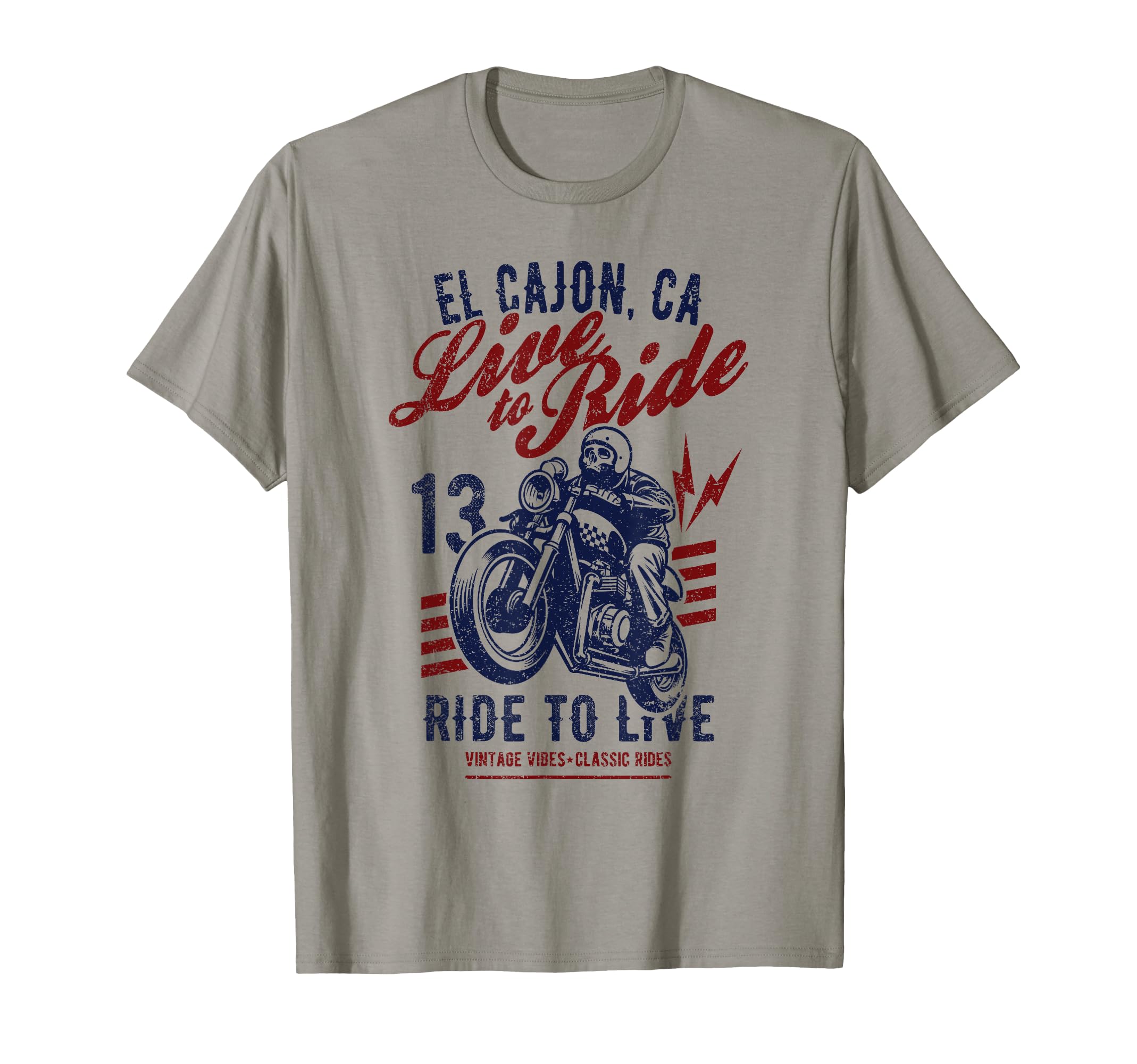 El Cajon California Motorcycle Skull T-Shirt - Trendy Graphic for Adults - T-Shirt, Sweatshirt, Hoodie