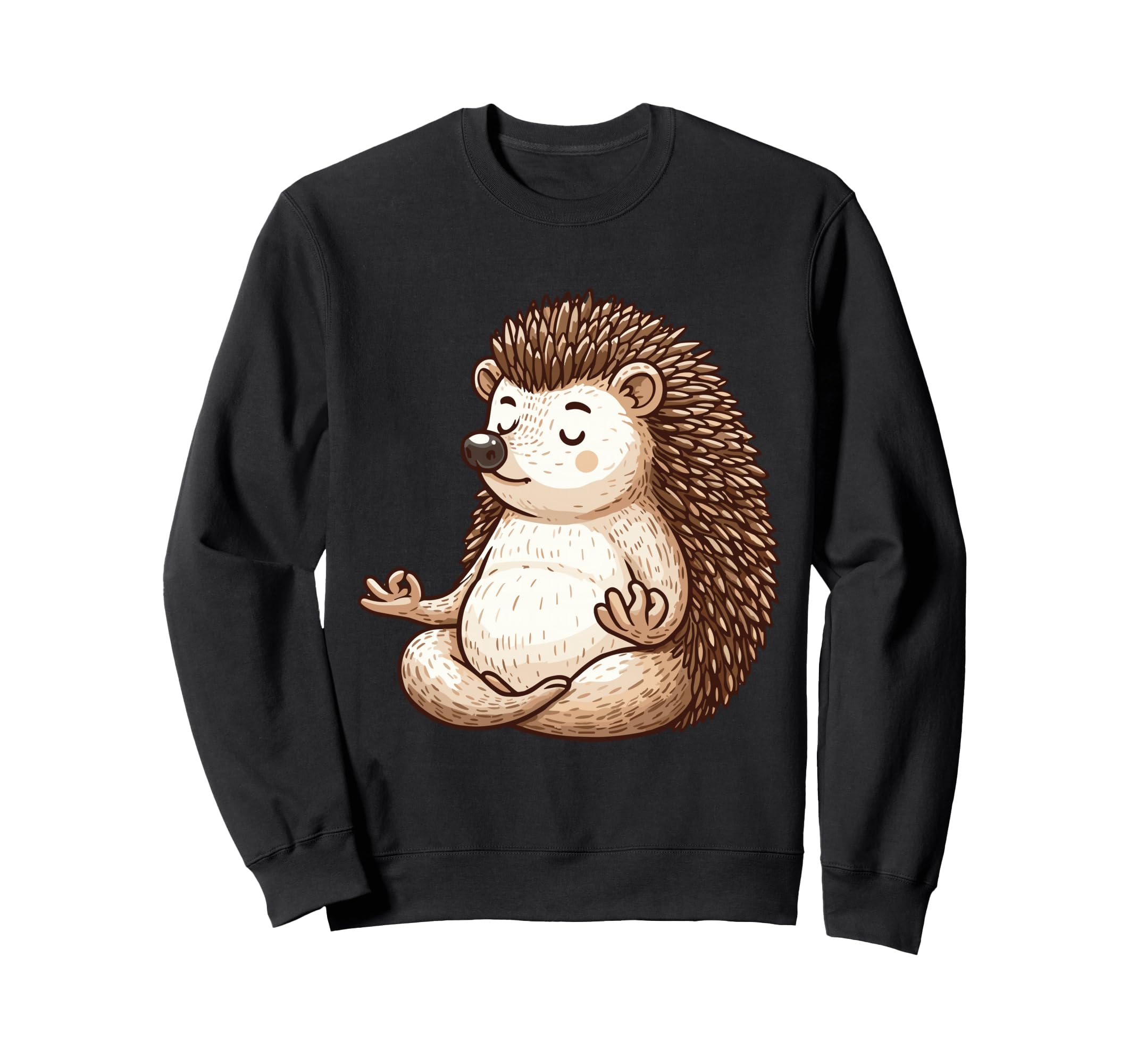 Meditation Hedgehog Yoga Pose Sweatshirt - Trendy Graphic Men Women - T-Shirt, Sweatshirt, Hoodie