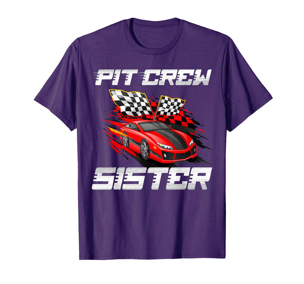 Pit Crew Sister Race Car Birthday T-Shirt - Aesthetic Graphic Men Women - T-Shirt, Sweatshirt, Hoodie
