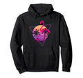 80S Flamingo Palm Sunset Synthwave Hoodie - Fun Novelty Design for Adults - T-Shirt, Sweatshirt, Hoodie