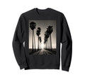 Black White Photo Palm Trees Sweatshirt - Aesthetic Graphic Men Women - T-Shirt, Sweatshirt, Hoodie