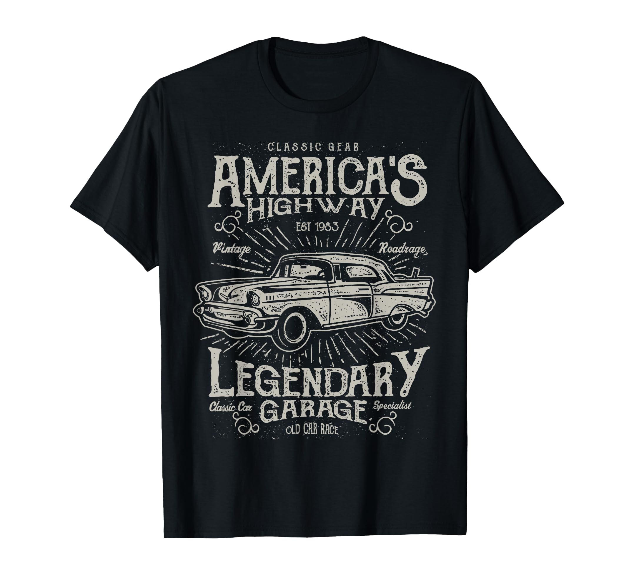 Car Rockabilly Old School 50S 60S Car T-Shirt - Aesthetic Graphic Unisex - T-Shirt, Sweatshirt, Hoodie