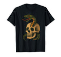Tattoo Skull Snake Traditional Flash Art T-Shirt - Graphic Print Unisex - T-Shirt, Sweatshirt, Hoodie