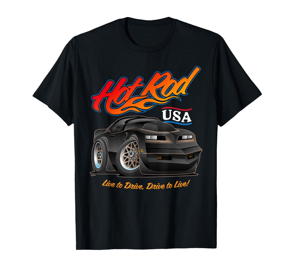 Hotrod Usa Muscle Car Cartoon Hotrod T-Shirt - Novelty Apparel for Adults - T-Shirt, Sweatshirt, Hoodie