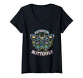 Womens Antisocial Butterfly V Neck T-Shirt - Streetwear Style for Adults - T-Shirt, Sweatshirt, Hoodie