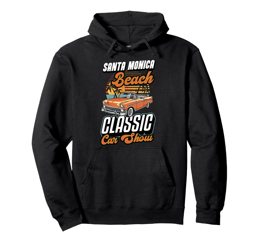 Santa Monica Beach Car Show California Car Hoodie - Novelty Apparel Unisex - T-Shirt, Sweatshirt, Hoodie