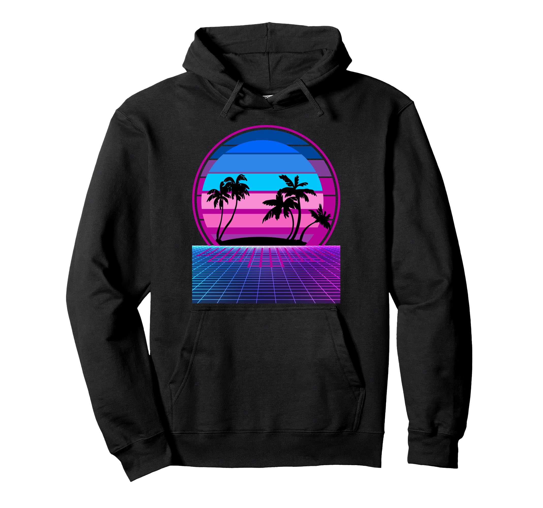 80S Vaporwave Palm Trees Sunset Hoodie - Aesthetic Graphic Unisex - T-Shirt, Sweatshirt, Hoodie