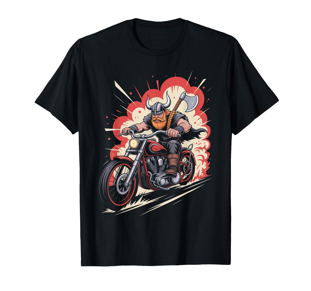 Viking Biker Riding Motorcycle Outfit Rider T-Shirt - Unique Graphic Unisex - T-Shirt, Sweatshirt, Hoodie