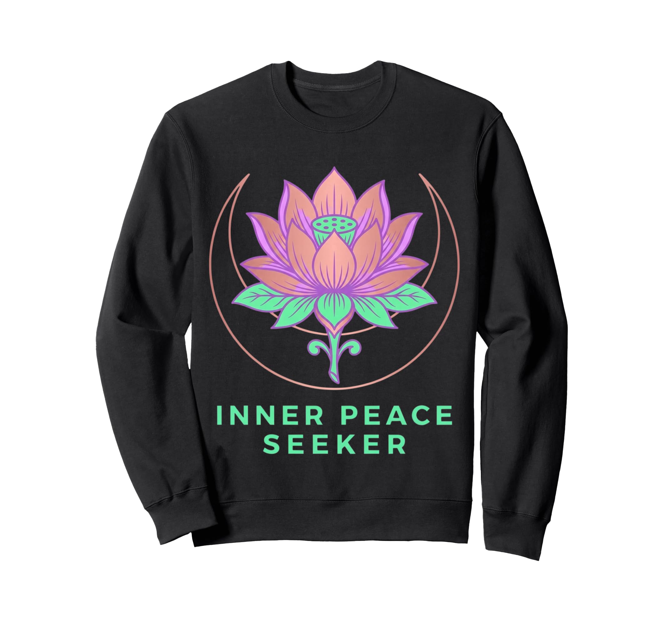 Inner Peace Seeker Lotus Moon Sweatshirt - Fun Novelty Design Unisex - T-Shirt, Sweatshirt, Hoodie