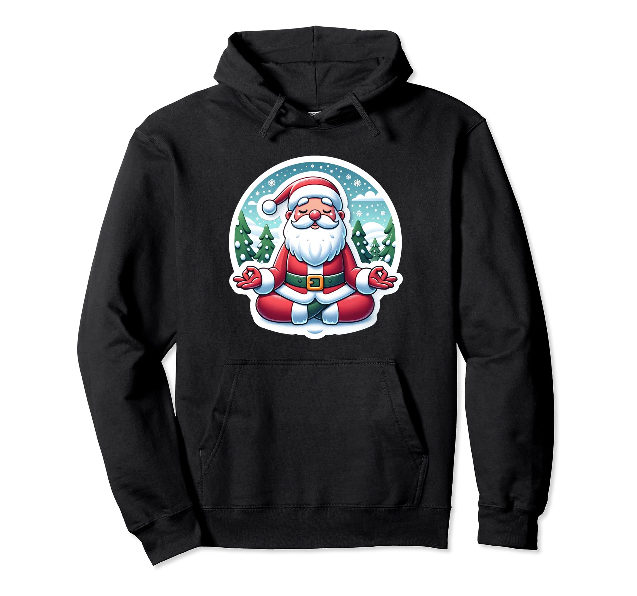 Meditating Santa Claus Mindfulness Yoga Hoodie - Streetwear Style Unisex - T-Shirt, Sweatshirt, Hoodie