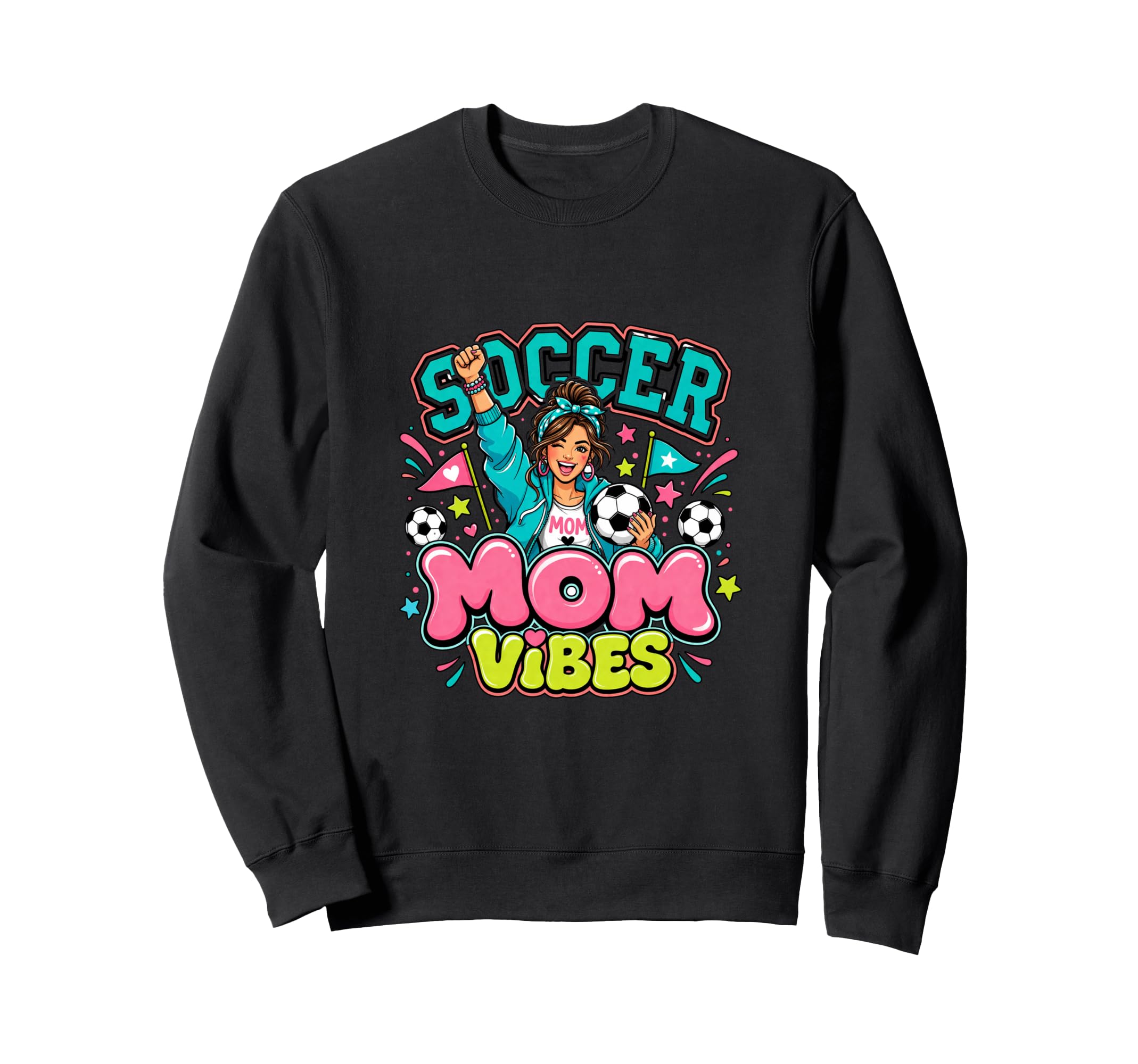 Soccer Mom Vibes Sports Cheer Sweatshirt - Streetwear Style Men Women - T-Shirt, Sweatshirt, Hoodie